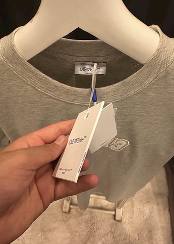 s Beden gri Renk Gri off white Baskılı Erkek Kısa Kollu Tişört
