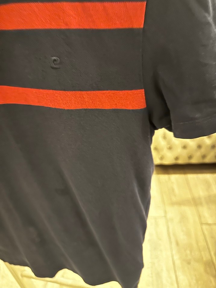 Siyah Kırmızı Çizgili Erkek Polo Tişört - Görsel 2