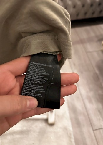 Orjinal calvin clean Bej Pamuklu Kısa Kollu Erkek Tişört - Görsel 2