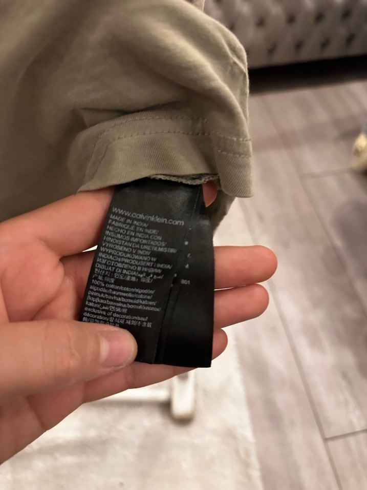Orjinal calvin clean Bej Pamuklu Kısa Kollu Erkek Tişört - Görsel 2