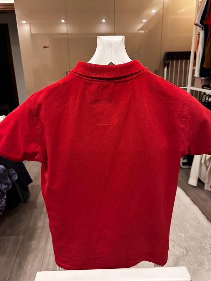 Kırmızı Kısa Kollu Polo Yaka Tişört - Görsel 4