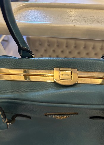 İthal gerçek deri prada mavi kadın çantası - Görsel 3