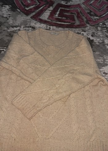Bej Kadın Triko Kazak Uzun Kollu - Görsel 2