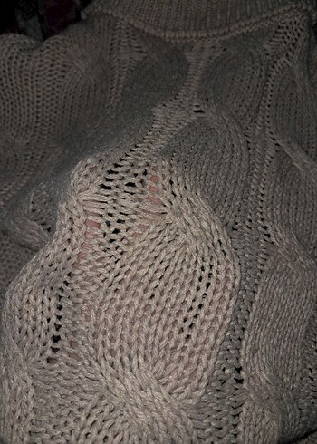 Bohem Tarz Mini Kahverengi Balıkçı Yaka Kazak - Görsel 2