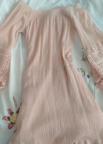 pembe bohem coquette elbise