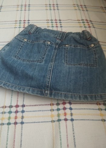 Renkli İşlemeli Boncuklu Kot Etek - Görsel 2