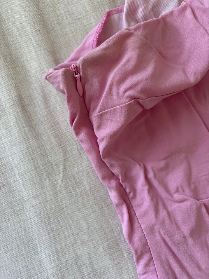Pastel Pembe Straplez Mini Elbise — görsel 4/5