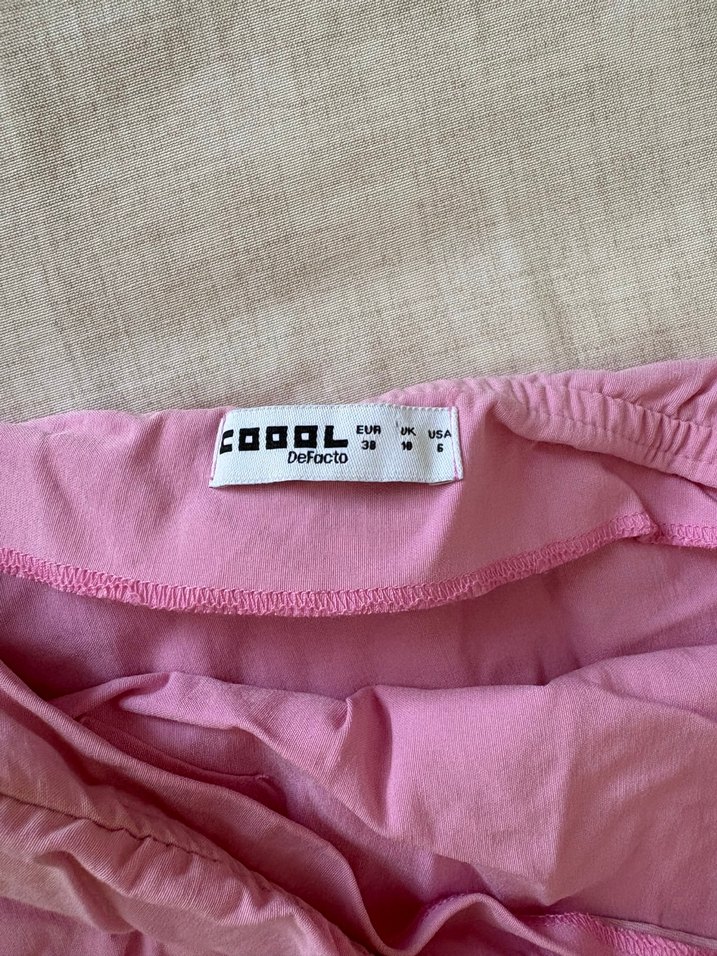 Pastel Pembe Straplez Mini Elbise — görsel 3/5