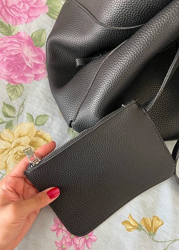 Beden siyah Renk Siyah Deri Kadın Omuz Çantası(Polene)