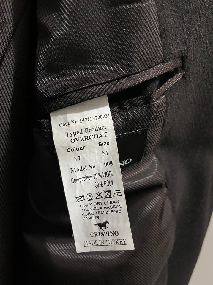 Düğmeli Kahverengi Yün Erkek Kaban - Görsel 3