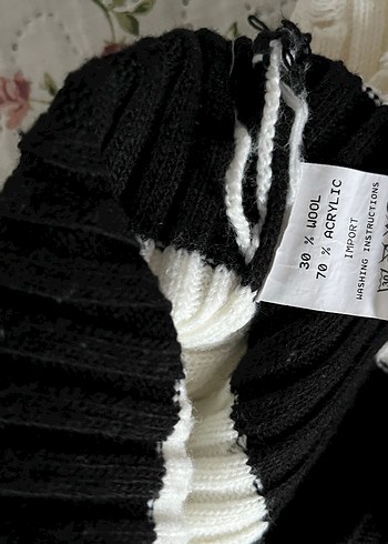 Çizgili Kadın Triko Kazak - Görsel 4