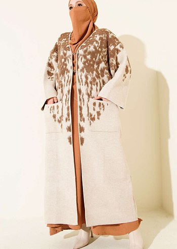 Kabartmalı Uzun Kadın Triko Hırka - Görsel 2