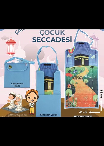 Çocuk Seccadesi Çanta Boylu 25x25 - Görsel 2