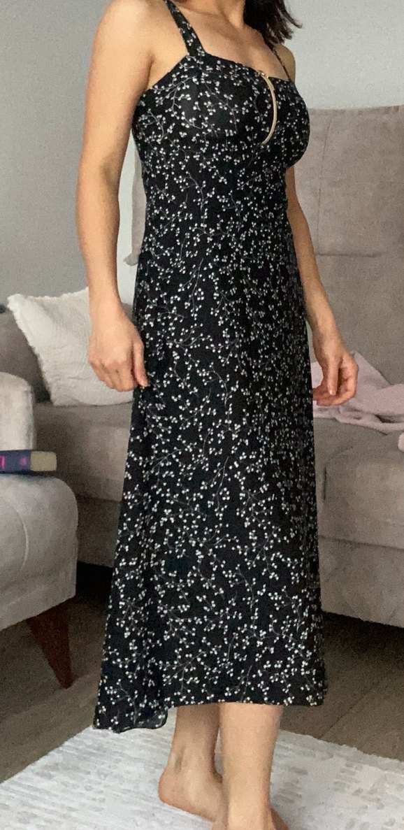 Siyah Uzun Salaş Kadın Elbise - Görsel 2