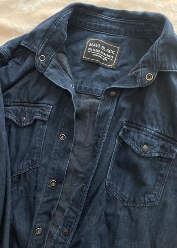 Erkek Lacivert Denim Gömlek - Rahat Kesim - Görsel 2