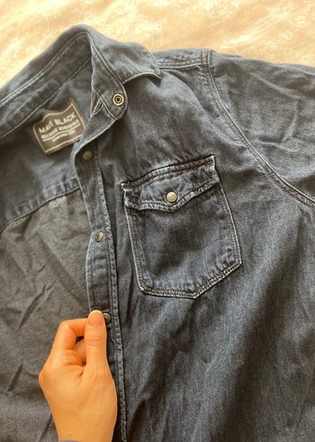 Erkek Lacivert Denim Gömlek - Rahat Kesim - Görsel 3