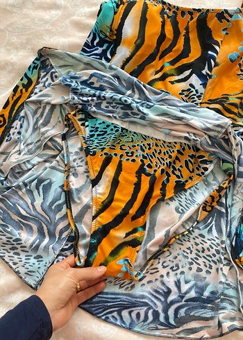 Renkli Bohem Desenli Uzun Kollu Mayo - Görsel 2