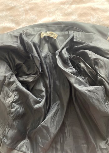 Siyah Kadın Deri Biker Ceket - Görsel 4