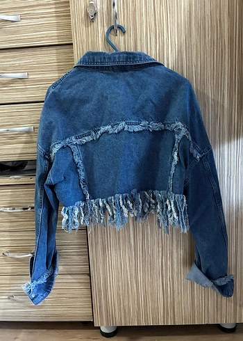 Düğmeli Mavi Kadın Denim Ceket - Görsel 2