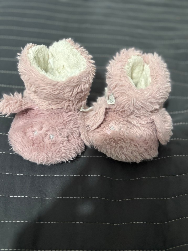 Kız Çocuk Pembe Peluş Ev Terliği - Görsel 2