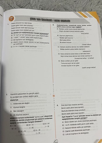  Beden Renk Edebiyat Soru Bankası AYT 2. Oturum