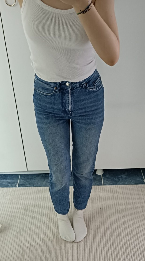 Kadın Mavi Normal Boy mom jean - Görsel 2