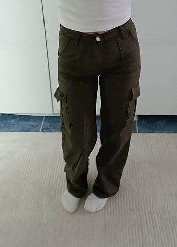 Kahverengi Kemerli Salaş Midi Pantolon - Görsel 2