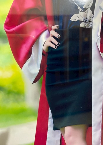 Drapeli Siyah Midi Kalem Etek - Görsel 4