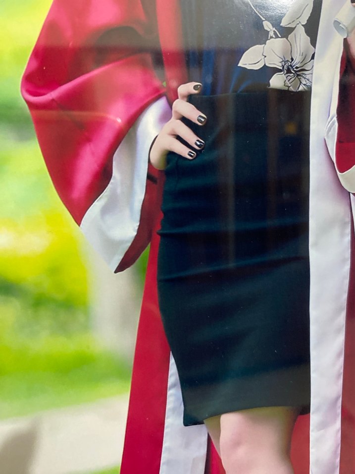 Drapeli Siyah Midi Kalem Etek - Görsel 4