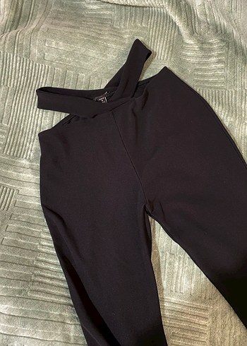 Siyah Kadın Kemerli Kumaş Pantolon - Görsel 2