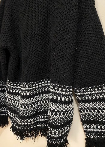 Desenli Siyah Bohem Kadın Triko Kazak - Görsel 4