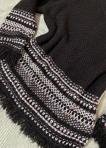 Desenli Siyah Bohem Kadın Triko Kazak - Görsel 2