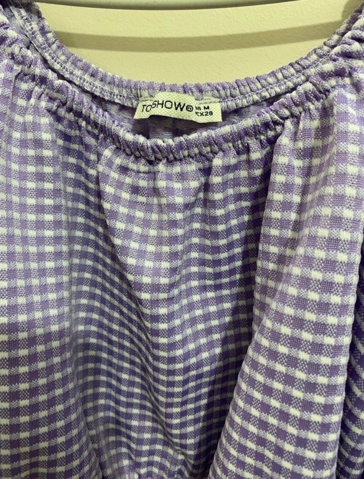 Mor Salaş Kayık Yaka Kadın Bluz - Görsel 4