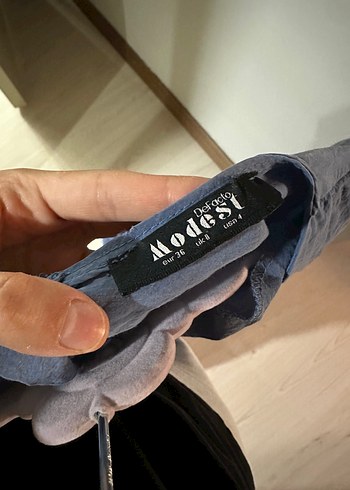 s Beden Uzun Kollu, Salaş Kesim Mavi Uzun Elbise