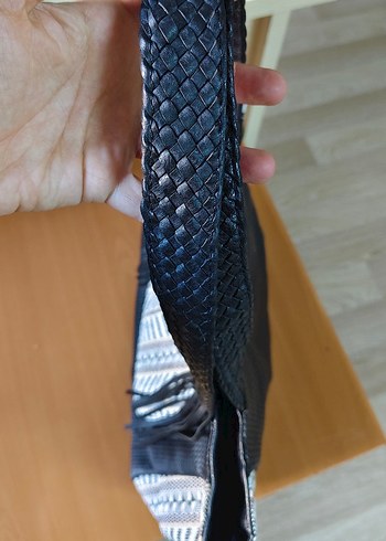  Beden kahverengi Renk Püsküllü Zebra Desenli Bohem Kadın Çanta