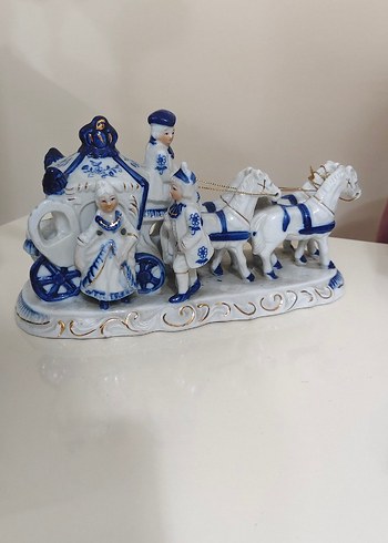 antika Mavi Renkli Seramik Figürin Seti - Görsel 2