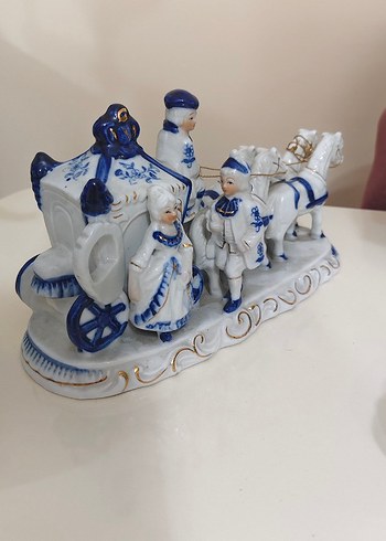 antika Mavi Renkli Seramik Figürin Seti - Görsel 3