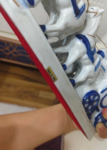 antika Mavi Renkli Seramik Figürin Seti - Görsel 7