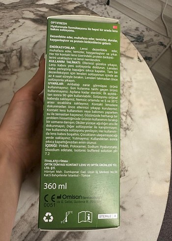 Diğer Optifresh lens solüsyonu