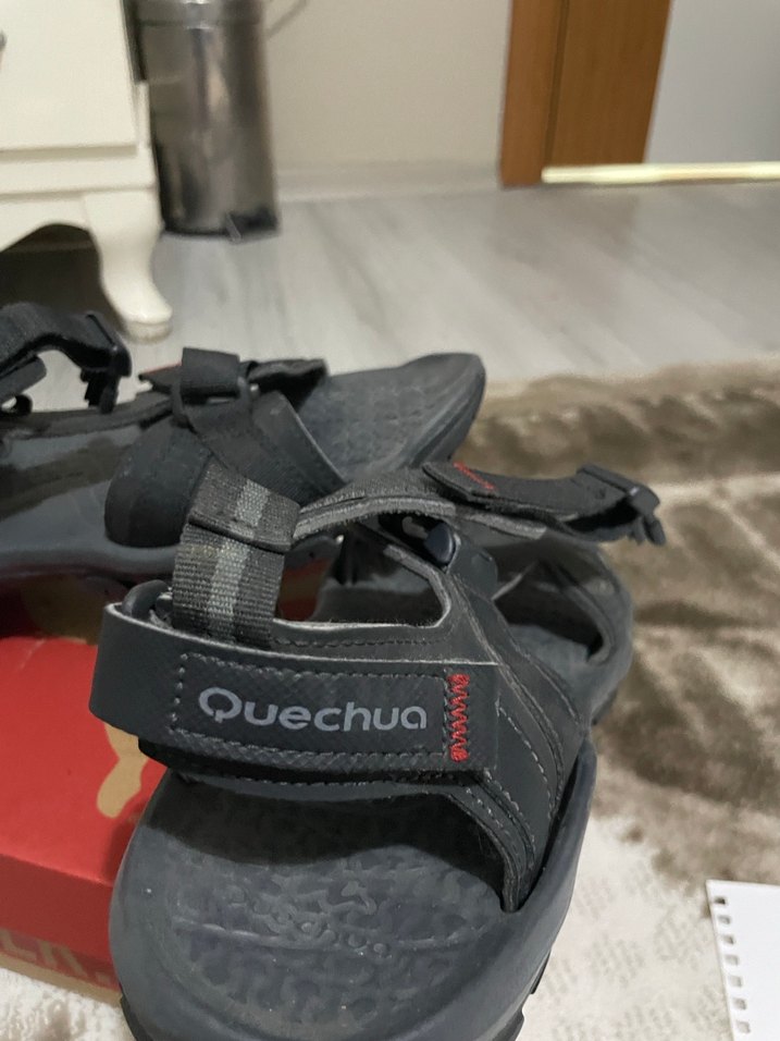 Erkek Siyah Spor Sandaletler Velcro Kayışlı - Görsel 2