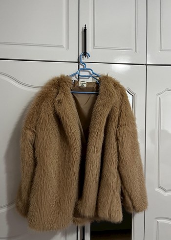Topshop Bej Midi Suni Kürk Kadın Ceket