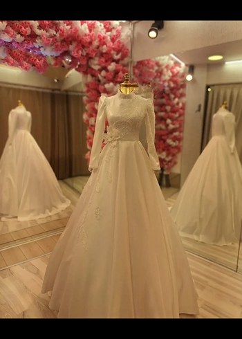 saten tesettür gelinlik - Görsel 2