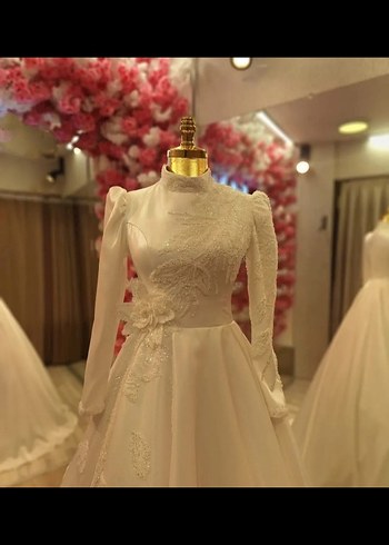 saten tesettür gelinlik - Görsel 3