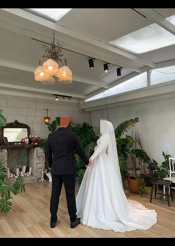 saten tesettür gelinlik - Görsel 5