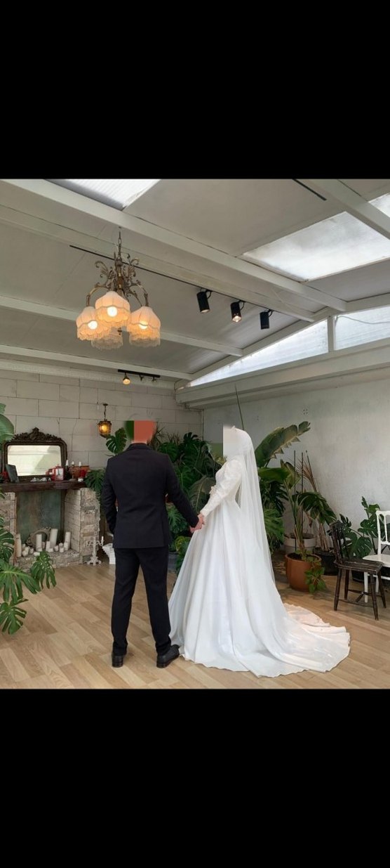 saten tesettür gelinlik - Görsel 5