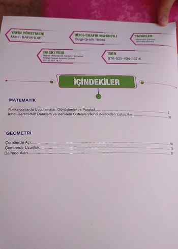 AYT Matematik Geometri Ders İşleme Defteri