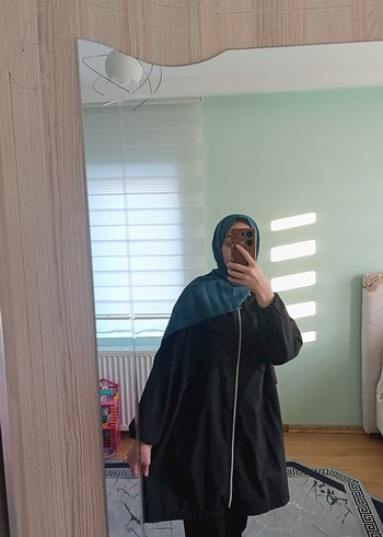 m Beden Siyah cepli kadın yağmurluk