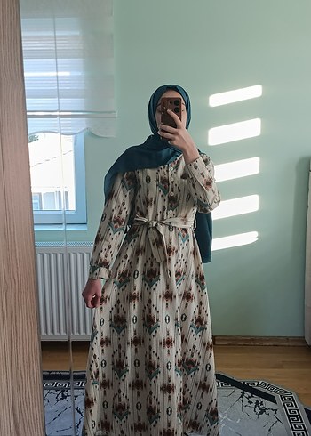Bohem Tarzı Kemerli Uzun Elbise