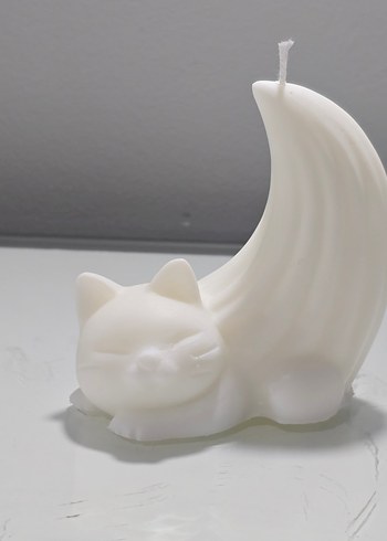 Diğer Beyaz Kedi Şeklinde Mum