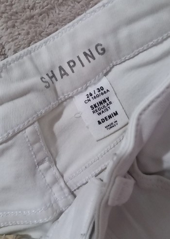 Beyaz Midi Kadın Kot Pantolon - Görsel 2